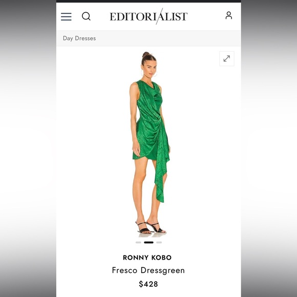 Ronny kobo silk dress size 0 - Picture 2 of 3